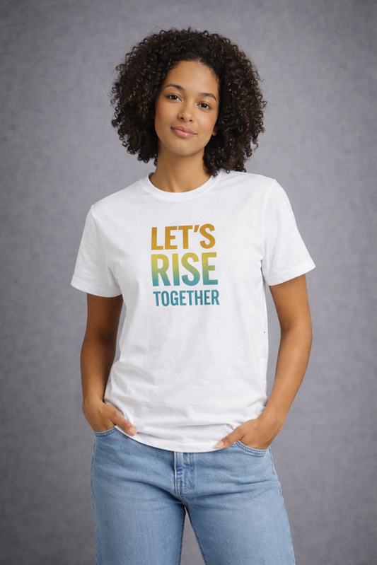 RISYN™ Signature Unisex White Tee: Let's Rise Together Collection